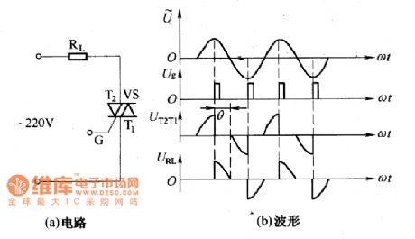 Two-way thyristor AC voltage regulation circuit