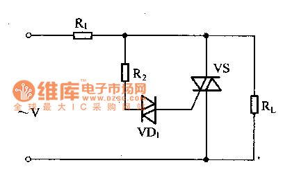Over-voltage protection circuit uses the two-way trigger diode to trigger the two-way thyristor