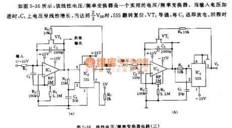 555 Linear Voltage/Frequency Converter Circuit (Three)
