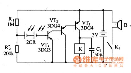 Photosensitive alarm circuit