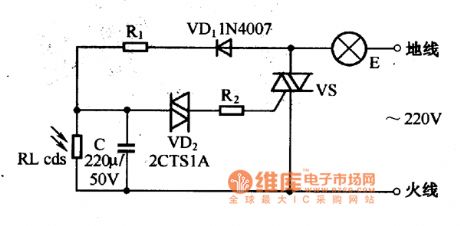 Light control flashing warning light circuit