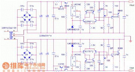 DC-Servo parallel connection voltage stabilization power supply circuit