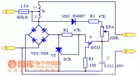 Full-automatic non-contact AC voltage stabilizer circuit