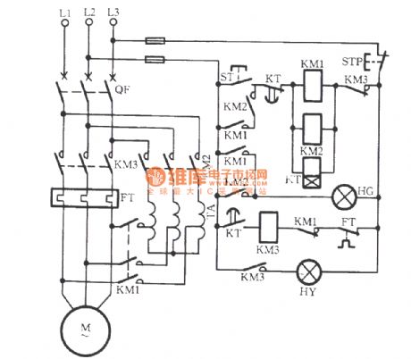 The self-coupled step-down starting circuit of avoid main contactor wielding accidents