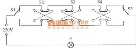 Five control lamp switch circuit
