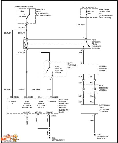 BMW defogger circuit