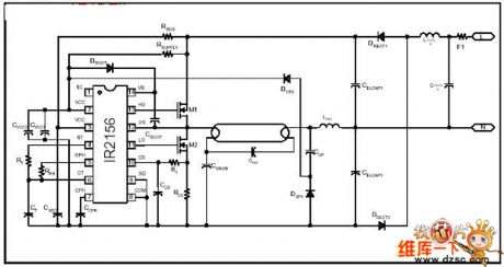 IR2156--The fluorescence lamp integrated electric ballast circuit