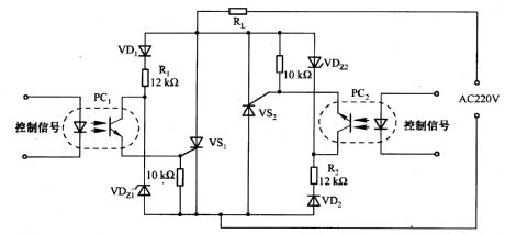 The thyristor trigger circuit composed of photocoupler
