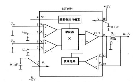 Voltage / current conversion circuit composed of MPY634