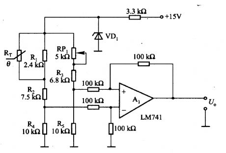Temperature/voltage conversion circuit of thermistor