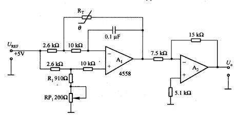Temperature/voltage conversion circuit of thermistor