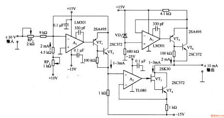Voltage/current conversion circuit composed of LM301