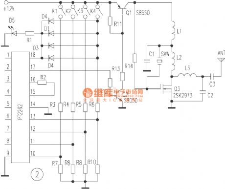 sound surface wave resonator application circuit in the wireless remote control