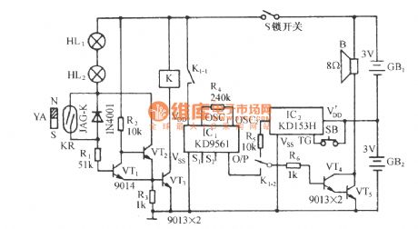 The electric lock circuit of Guanghua burglarproof door bell