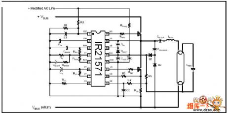The integrated electric ballast circuit of R2157 straight pipe type