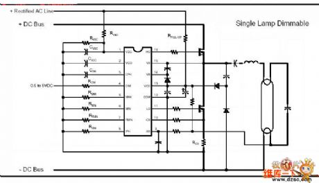 The IR2159 integrated electric ballast circuit of adjustable light