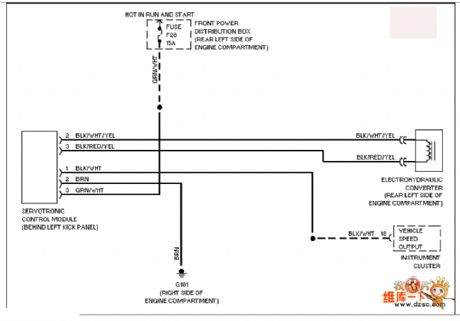 BMW electronic power steering system circuit