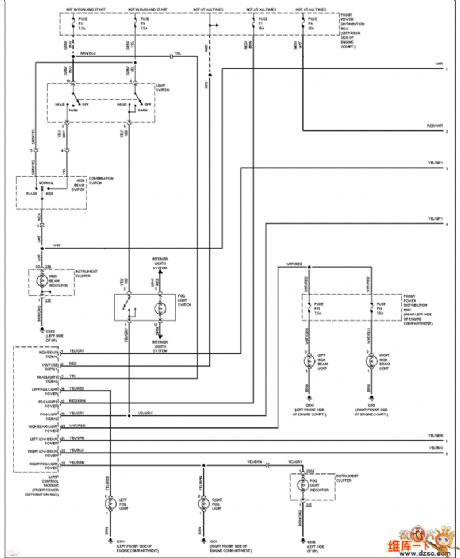 BMW (with the DRL1) headlamp circuit