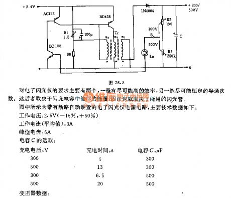 The electric alarm flash lamp circuit of transistors