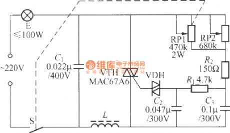 Practical bidirectional thyristor dimmer lamp circuit