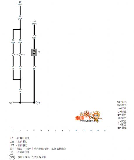 Bora fog light and headlight cleaning pump circuit