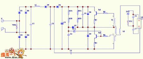 Electronic ballast principle circuit