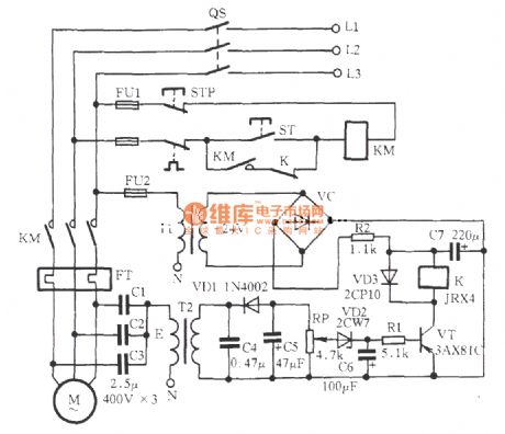 Zero sequence voltage off-phase protection circuit