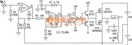 Practical digital amplifier (TL084) circuit