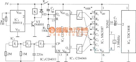 The infrared detection multi-channel alarm circuit(TDC1808/TDC1809)