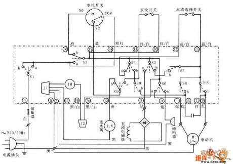 The Xiaoshentong XQB20-A washing machine circuit principle diagram