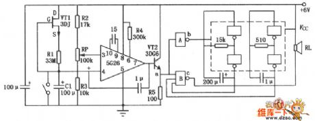 The timing alarm circuit composed of 5G26