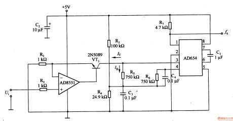Voltage / frequency conversion circuit composed of μA741