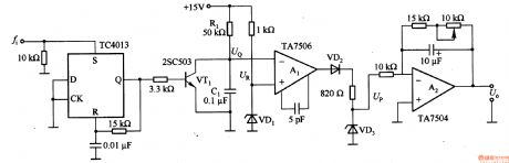 Voltage / frequency conversion circuit composed of TC4013
