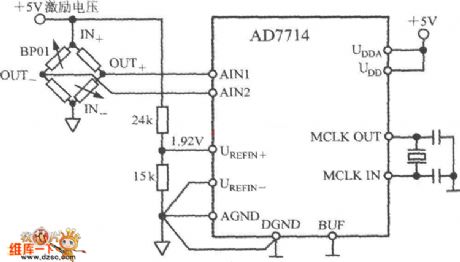 Pressure measurement system composed of the AD7714