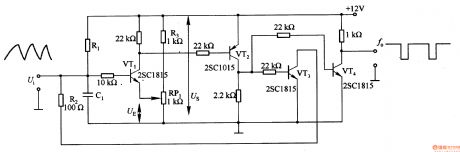 The basic voltage/frequency conversion circuit composed of transistor