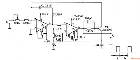 Voltage / frequency conversion circuit composed of TA7506