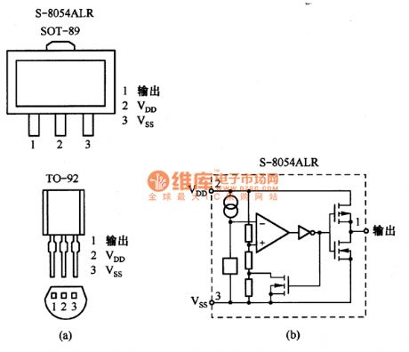 The package and internal structure circuit diagram of integrated chip S-8054ALR