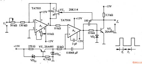 Voltage / frequency conversion circuit composed of FET