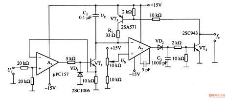 Voltage / frequency conversion circuit composed of μPC157