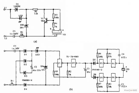 Telephone electronic ringer circuit
