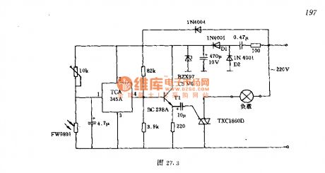 The lighting lamp auto switch circuit of dual-way thyristor