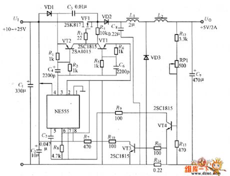 ZCS switching power supply circuit of NE555