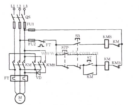 Three-phase motor braking circuit 1