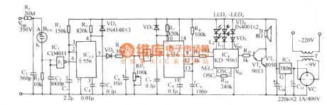 The ultraviolet fire sound/light alarm equipment circuit
