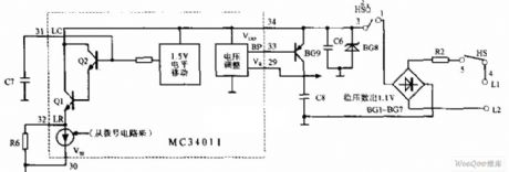 MC34011 voltage-stabilizing circuit