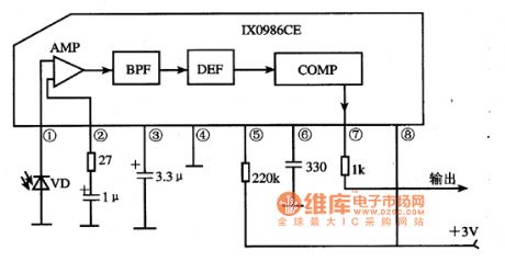 IX0986CE IC Internal Circuit Diagram And Typical Application Circuit