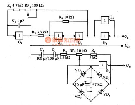 Function Generator Circuit of 74HCUO4