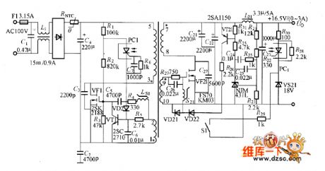 low noise, efficient switching power supply circuit