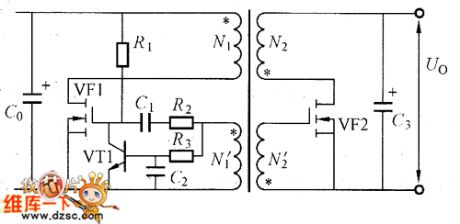 simple RCC power supply circuit with MOSFET synchronous rectification