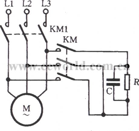 Three-phase motor and self-motivation - short braking circuit